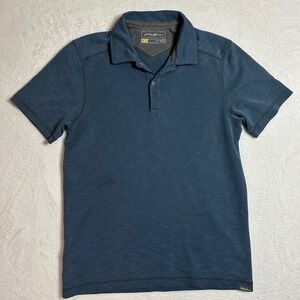 Eddie Bauer S-Active Men's Small Polo Shirt Blue Heathered Performance Hiking
